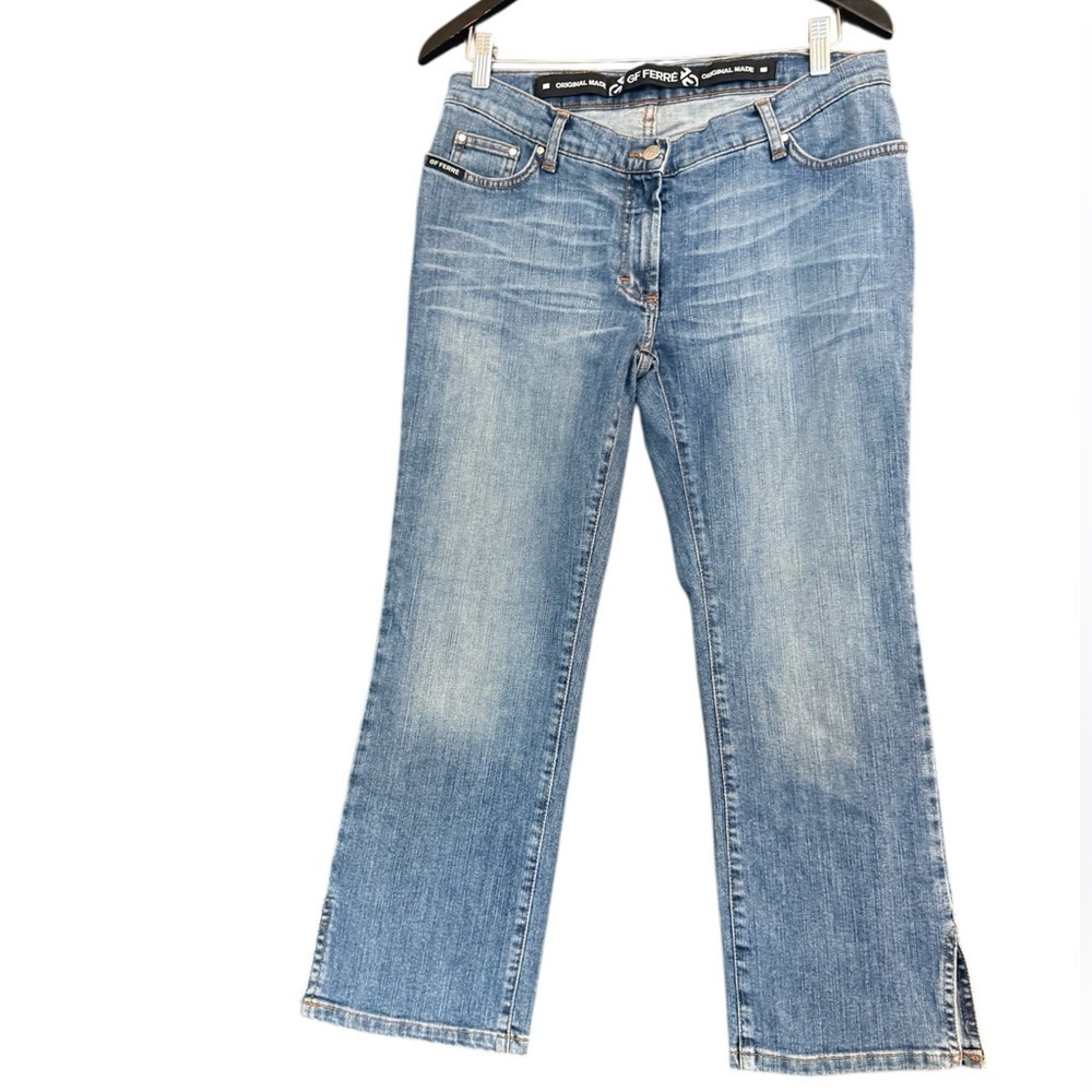 Gf Ferre NWT size 32 ankle wide leg slit Stylish Jeans